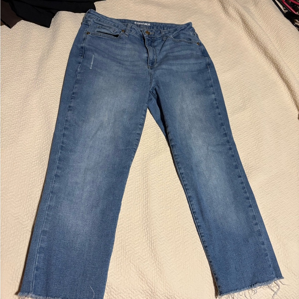 Sonoma Light Blue Cropped Straight-Leg Jeans